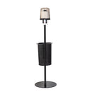 CitrusWirx disinfectant wipe dispenser on black freestanding stand back view