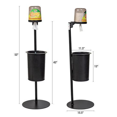 CitrusWirx freestanding dispenser with measurements